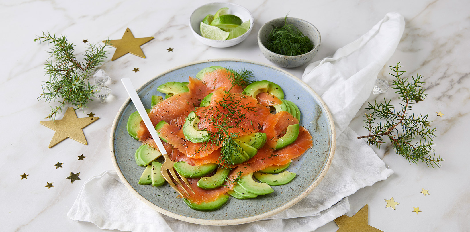 Norwegian smoked salmon and avocado carpaccio