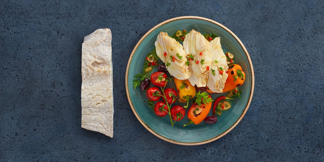 Norwegian clipfish with peppers