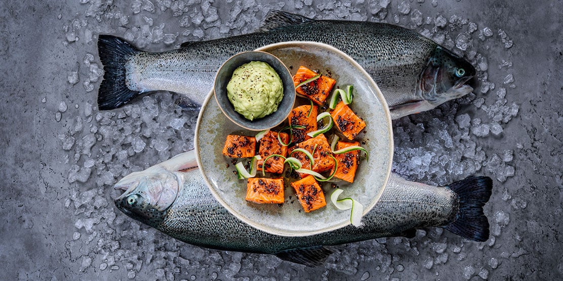 Fjord Trout with Black Pepper Sauce and Avocado Cream