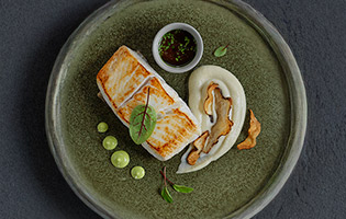 Halibut with Jerusalem Artichoces