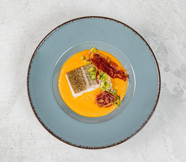 Norwegian skrei in a creamy pickled sauce