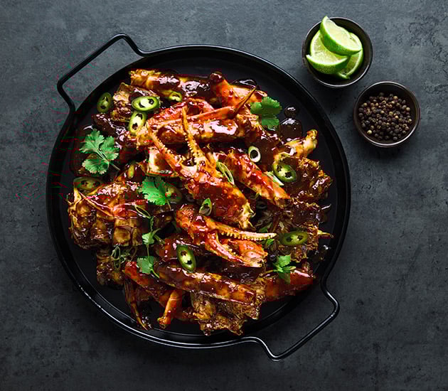 Pepper crab with Norwegian snow crab